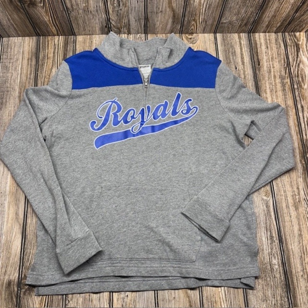 PINK Victoria's Secret Kansas City Royals Quarter Zip Pullover Sweatshirt L